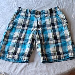 Aeropostale Blue Plaid Shorts, Size 30